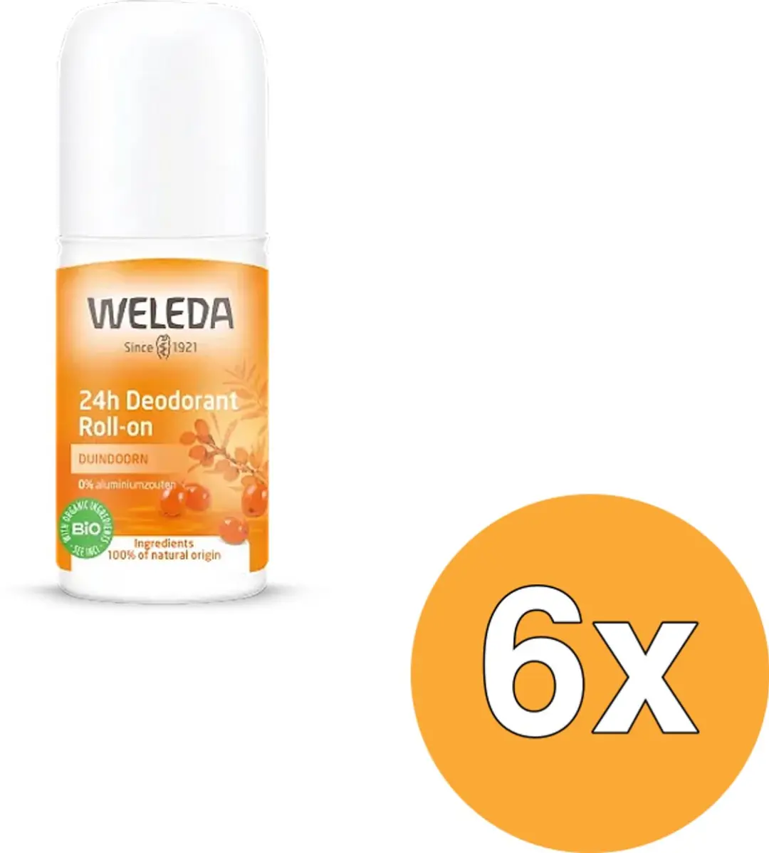 6x WELEDA Duindoorn 24h roll on deodorant (50 ml)