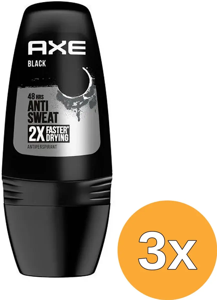 3x Axe Black 48hrs Anti Sweat Deoroller (50 ml)