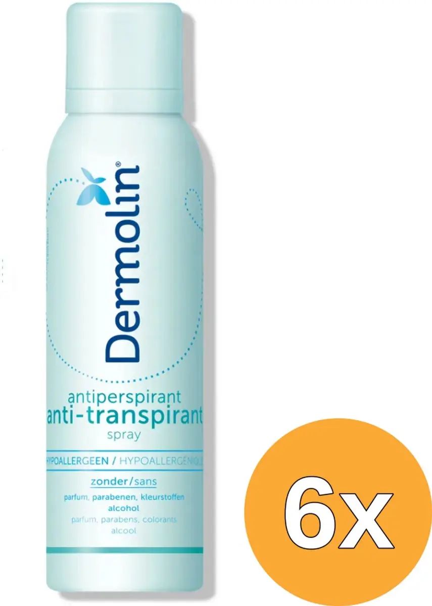 6x Dermolin Anti Transpirant Spray (150 ml)