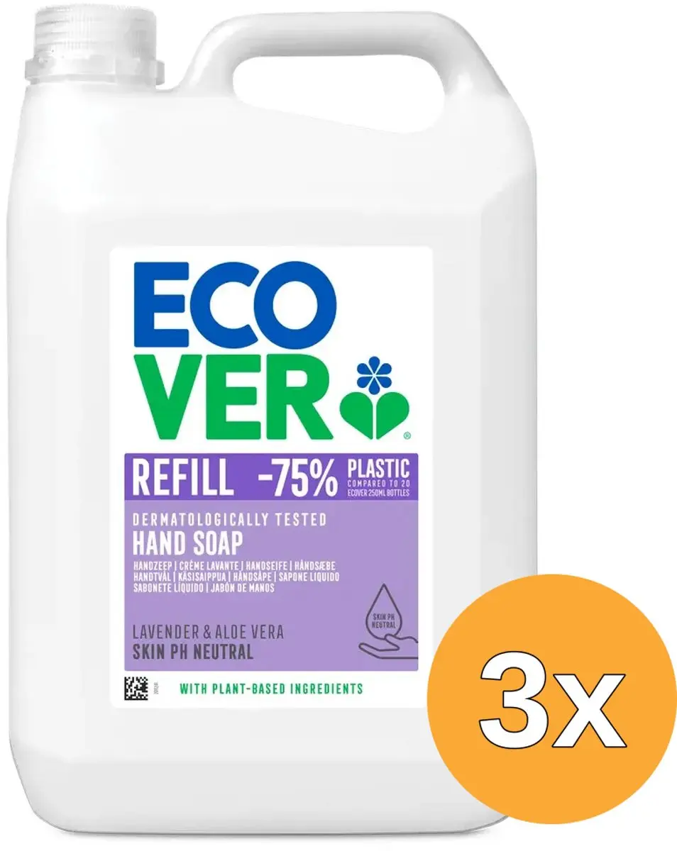 3x Ecover Handzeep Lavendel & Aloe Vera (5000 ml)