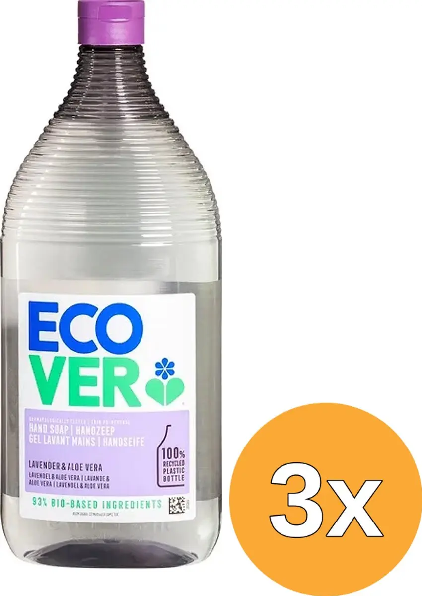 3x Ecover Handzeep Lavendel Aloe Vera (950 ml)