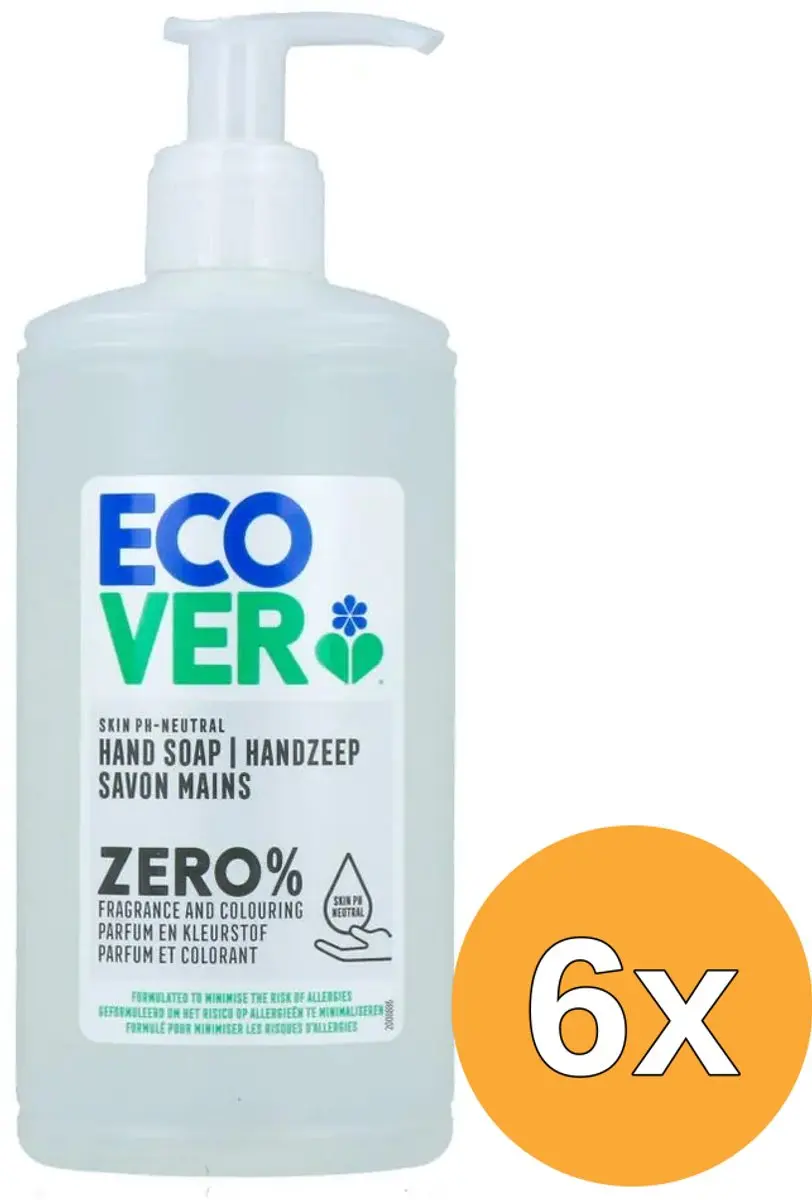 6x Ecover Handzeep Zero (250 ml)