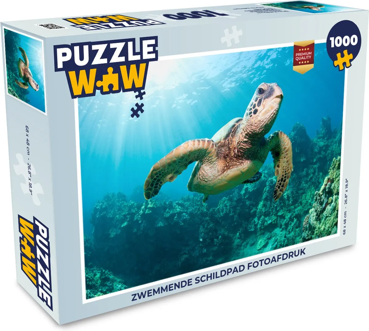 PuzzleWow Zwemmende Schildpad Legpuzzel 1000 Stuks - Multicolor