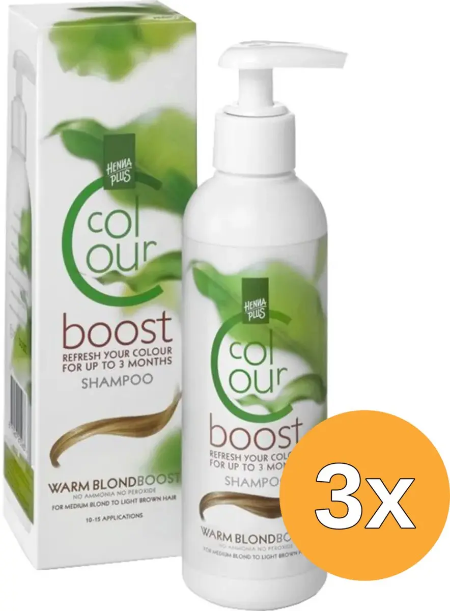 3x Hennaplus Colour boost warm blonde (200 ml)