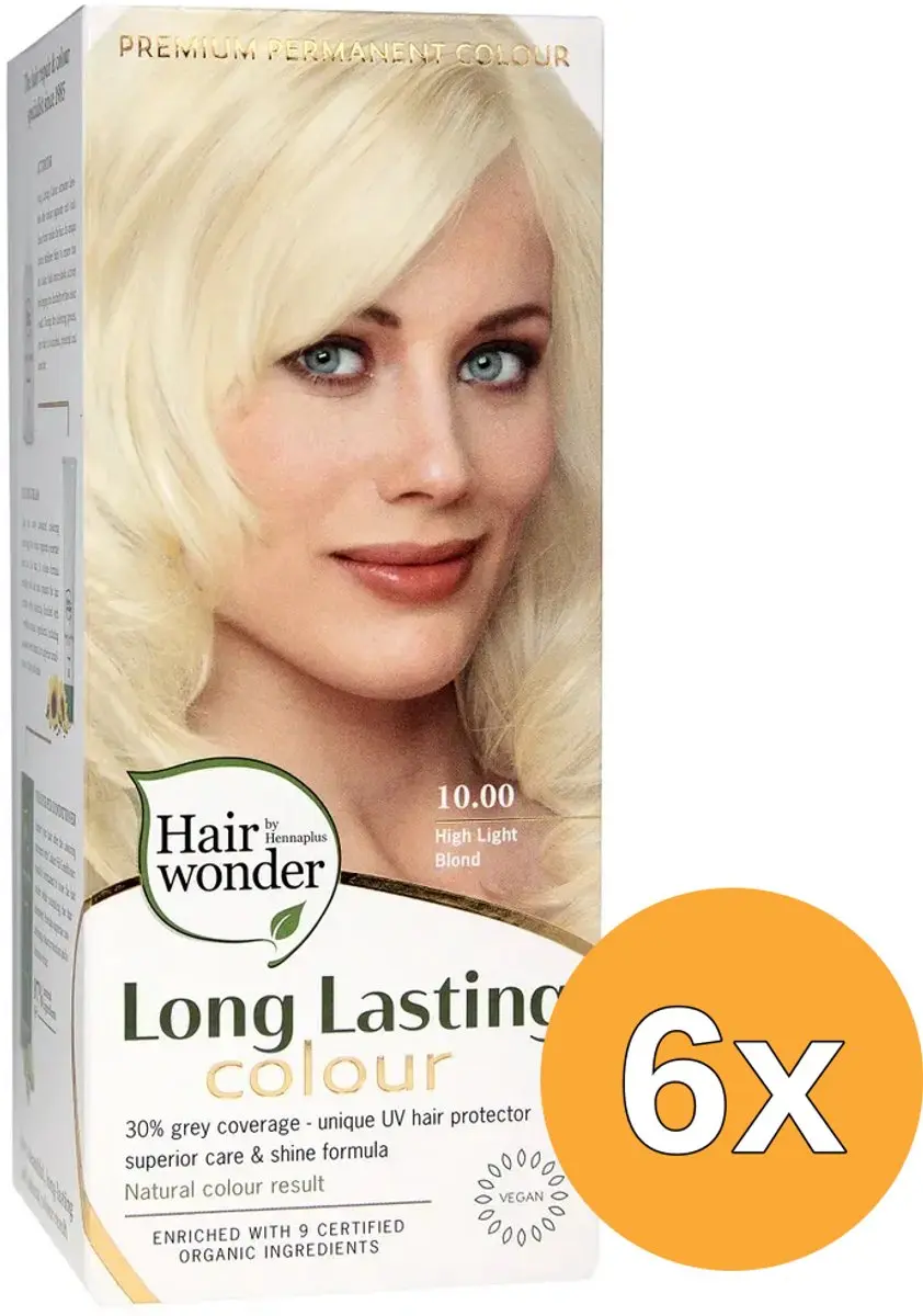 6x Hairwonder Long Lasting Colour 10.00 Highlight Blond (100 ml)
