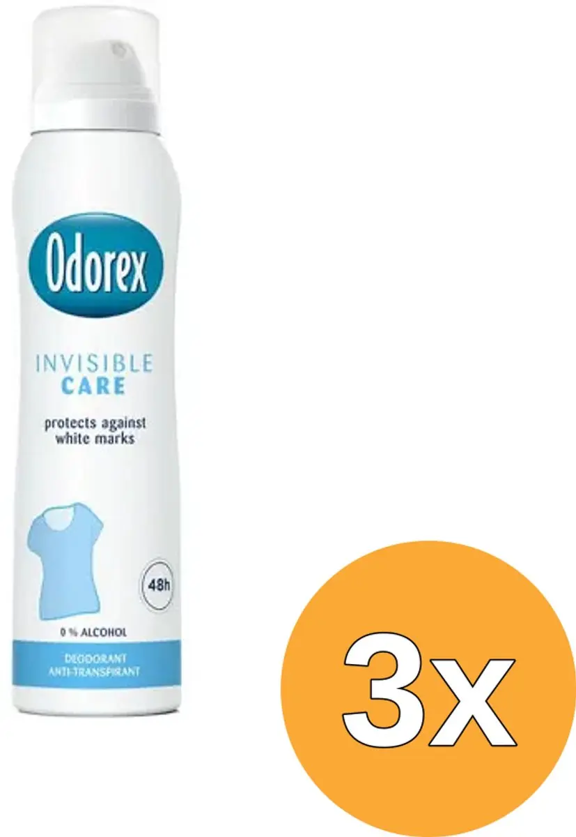 3x Odorex Body heat responsive spray invisible care (150 ml)