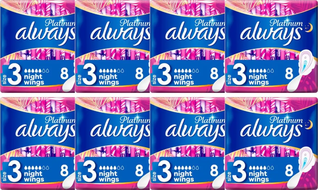 Always Platinum Night Maandverband - 64 Stuks - afbeelding 3 van 3