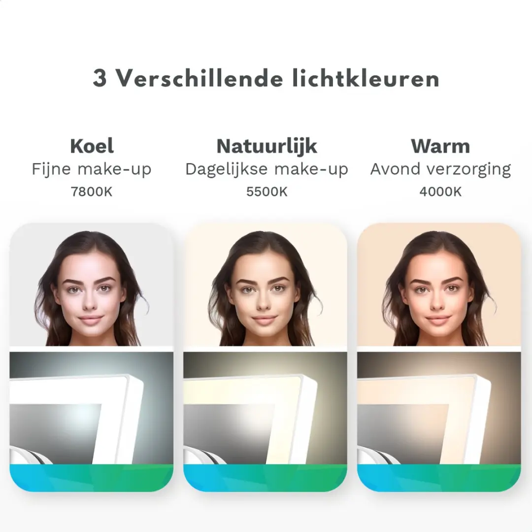 Mirlux Make Up Hollywood Spiegel Verlichting 44x30cm - Zwart