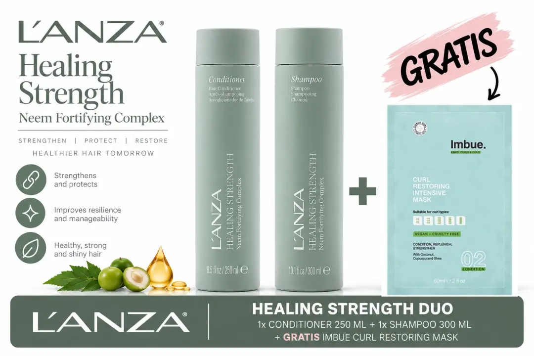 L’ANZA Healing Strength Shampoo & Conditioner Duo + Gratis Imbue Masker
