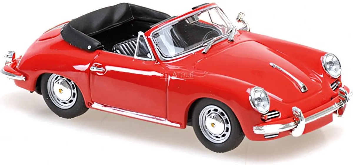 Porsche 356 C Cabriolet 1965 - 1:43 Minichamps - Rood
