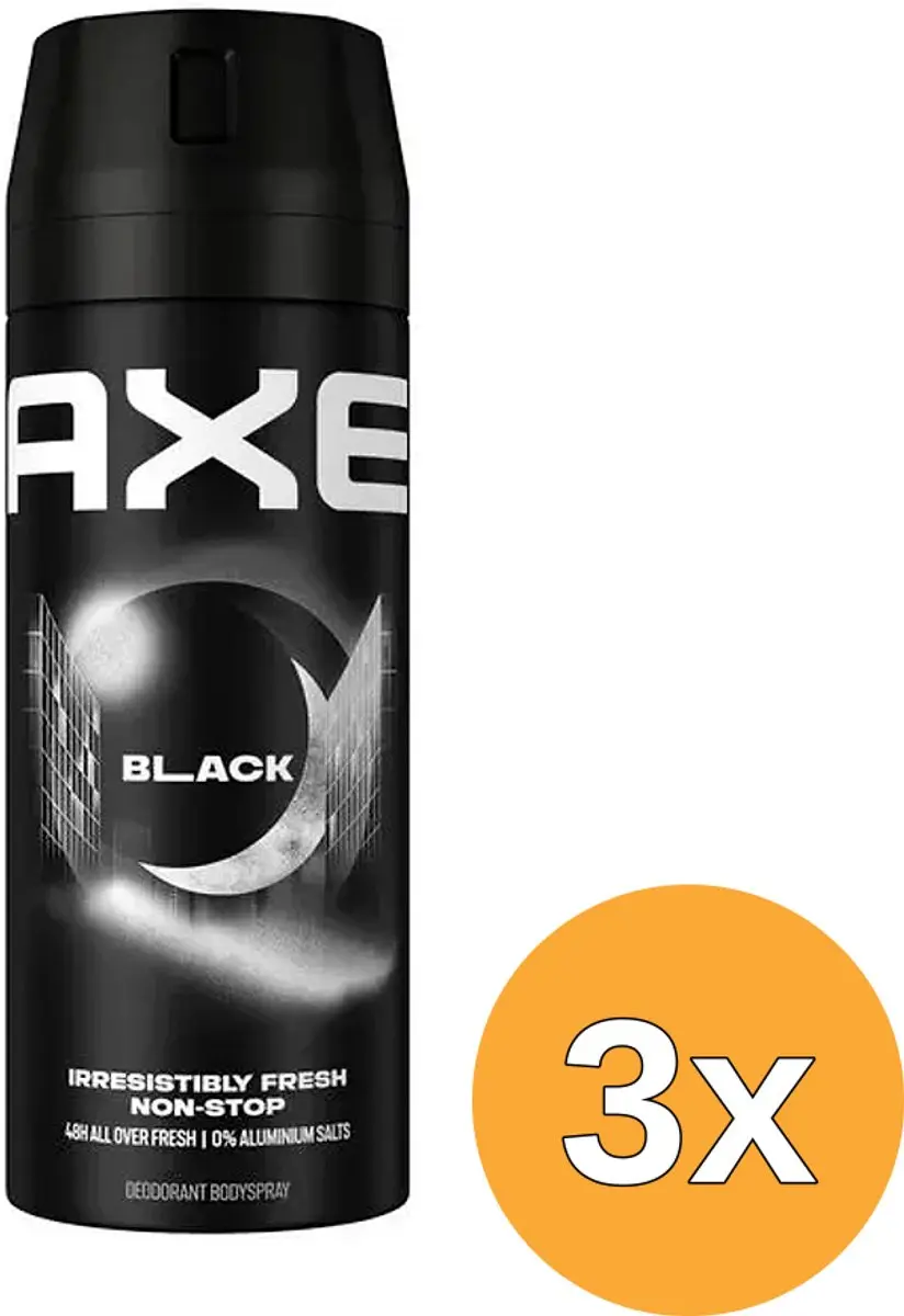 3x Axe Deodorant Bodyspray Black (150 ml)