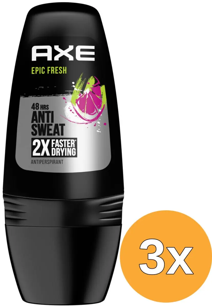 3x Axe Epic Fresh Deodorant Roller (50 ml)