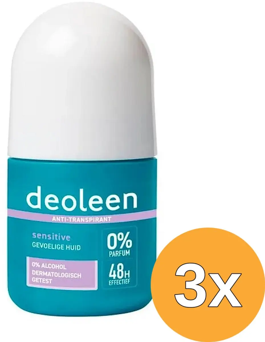 3x Deoleen Derma Intense 48H Roller (50 ml)