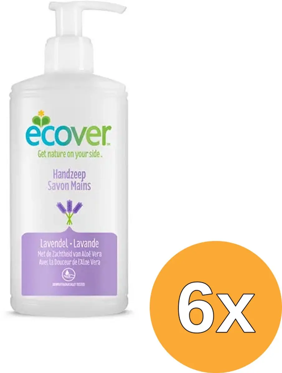 6x Ecover Handzeep Lavendel & Aloe Vera (250 ml)