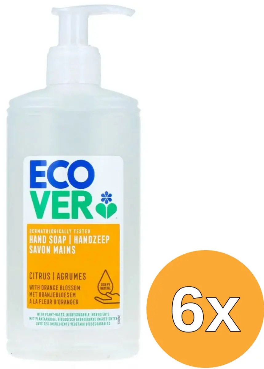6x Ecover Handzeep Citrus Oranjebloesem (250 ml)