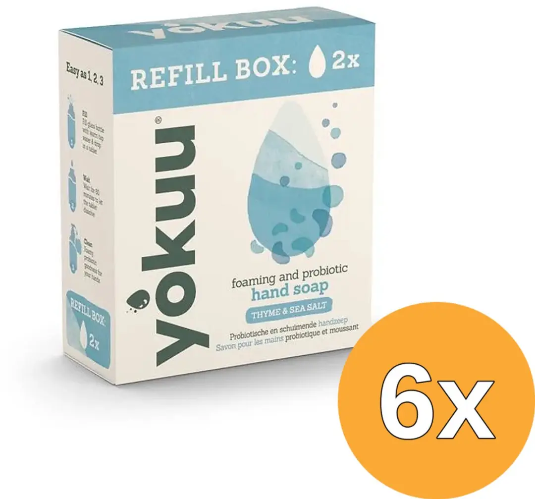 6x Yokuu Handzeep Thyme & Sea Salt Refill (2 stuks)