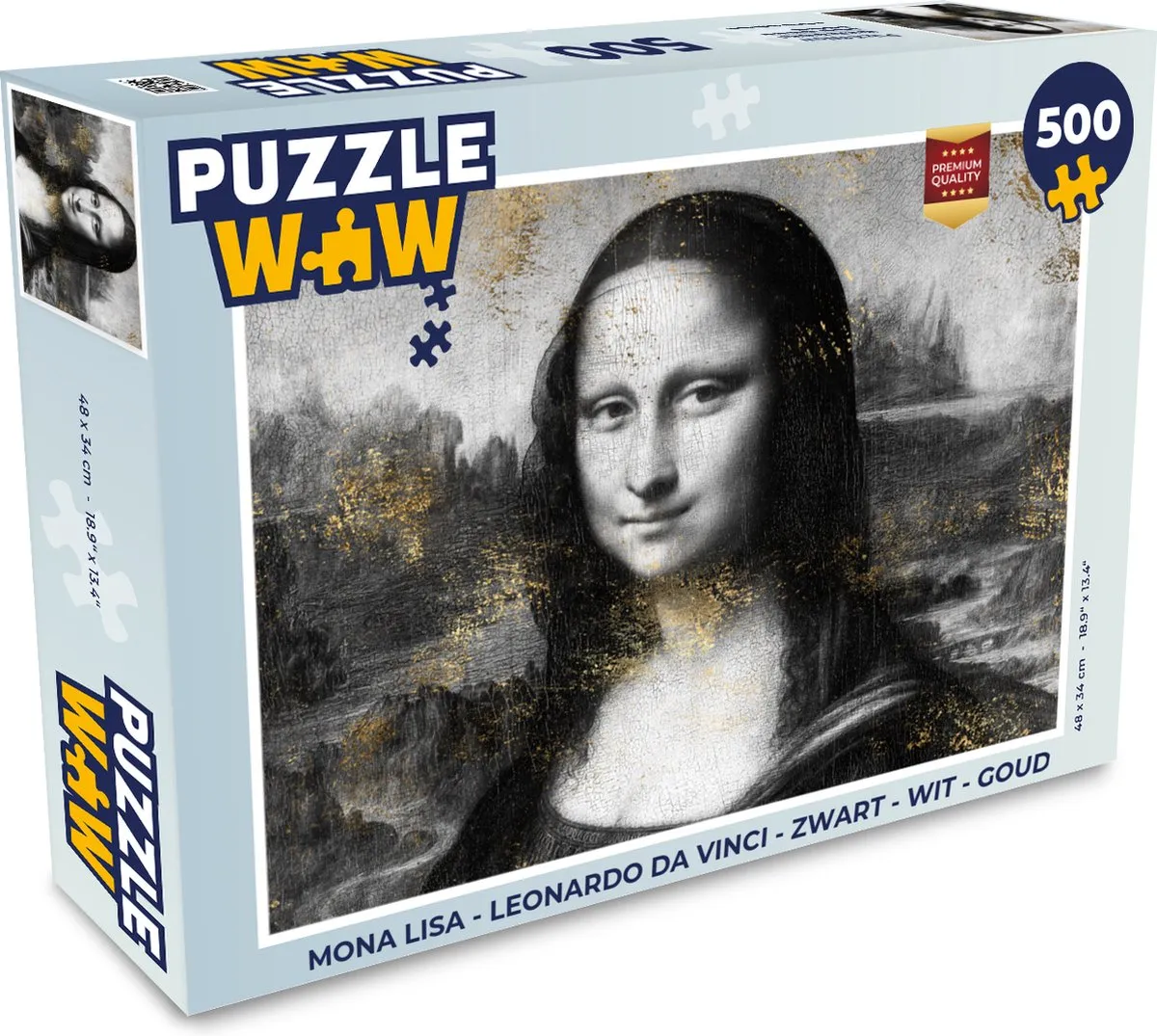 PuzzleWow Mona Lisa Legpuzzel 500 Stuks