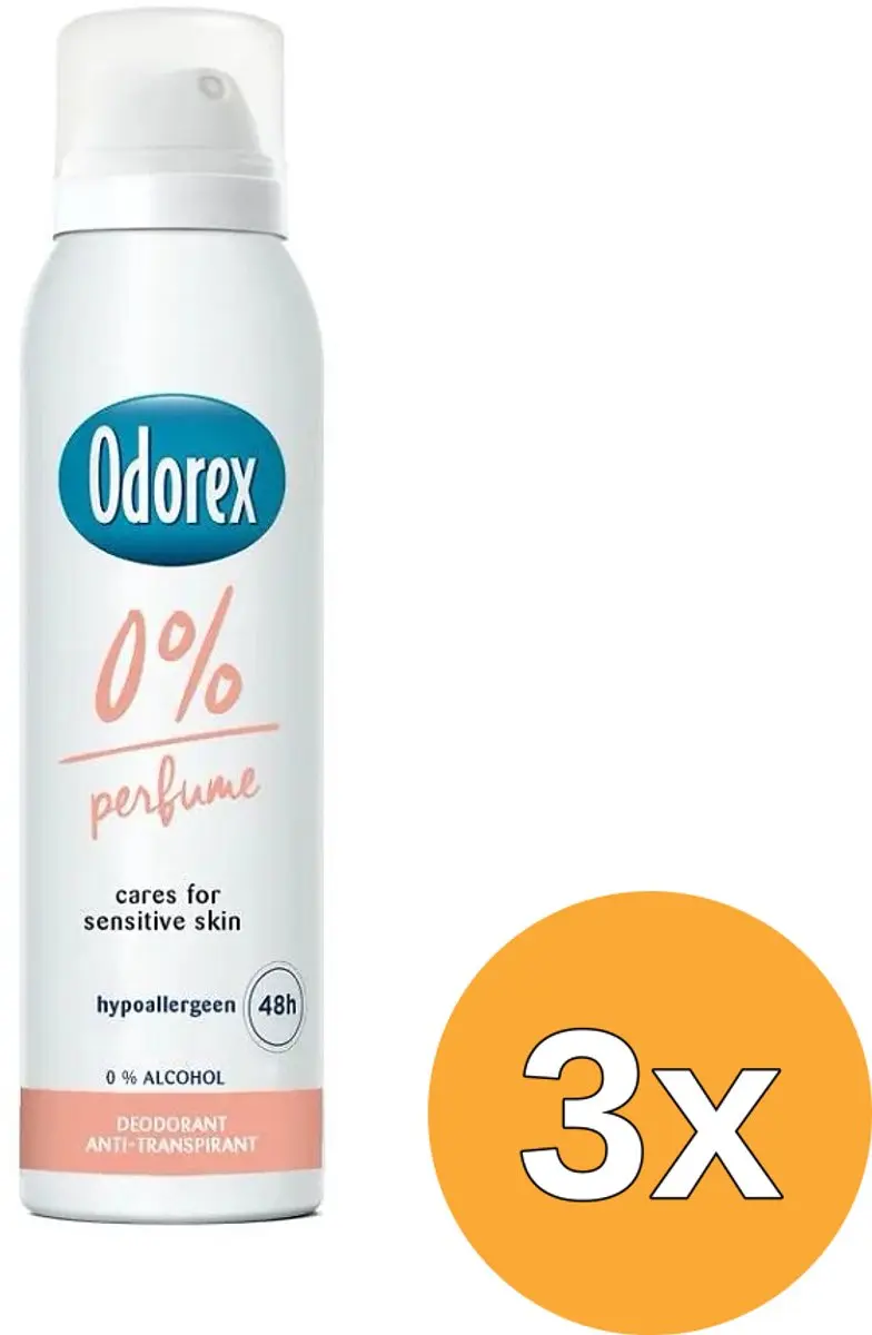 3x Odorex Deodorant spray 0% (150 ml)