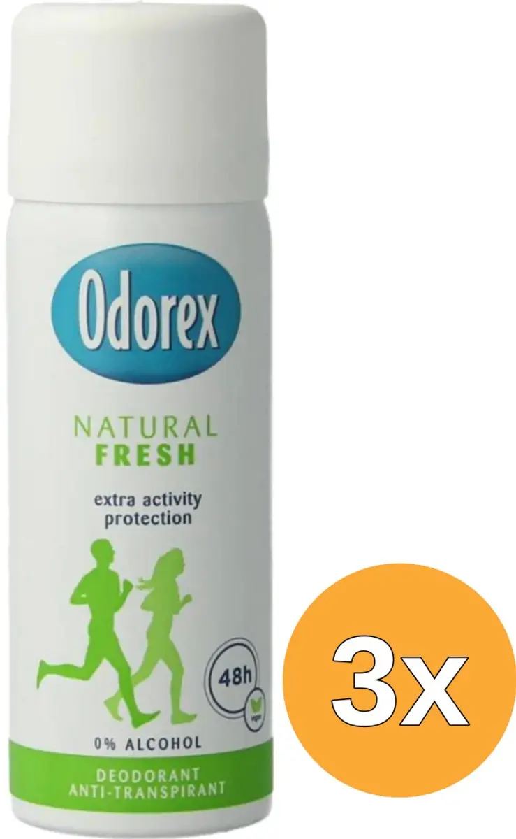 3x Odorex Natural fresh spray mini (50 ml)