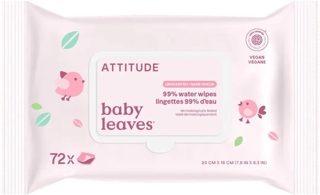Attitude Baby Leaves Waterwipes 72 Stuks