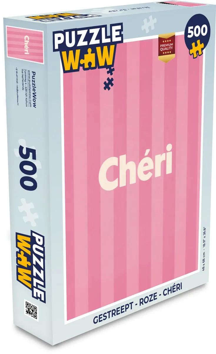 PuzzleWow Gestreept Roze Legpuzzel 500 Stuks