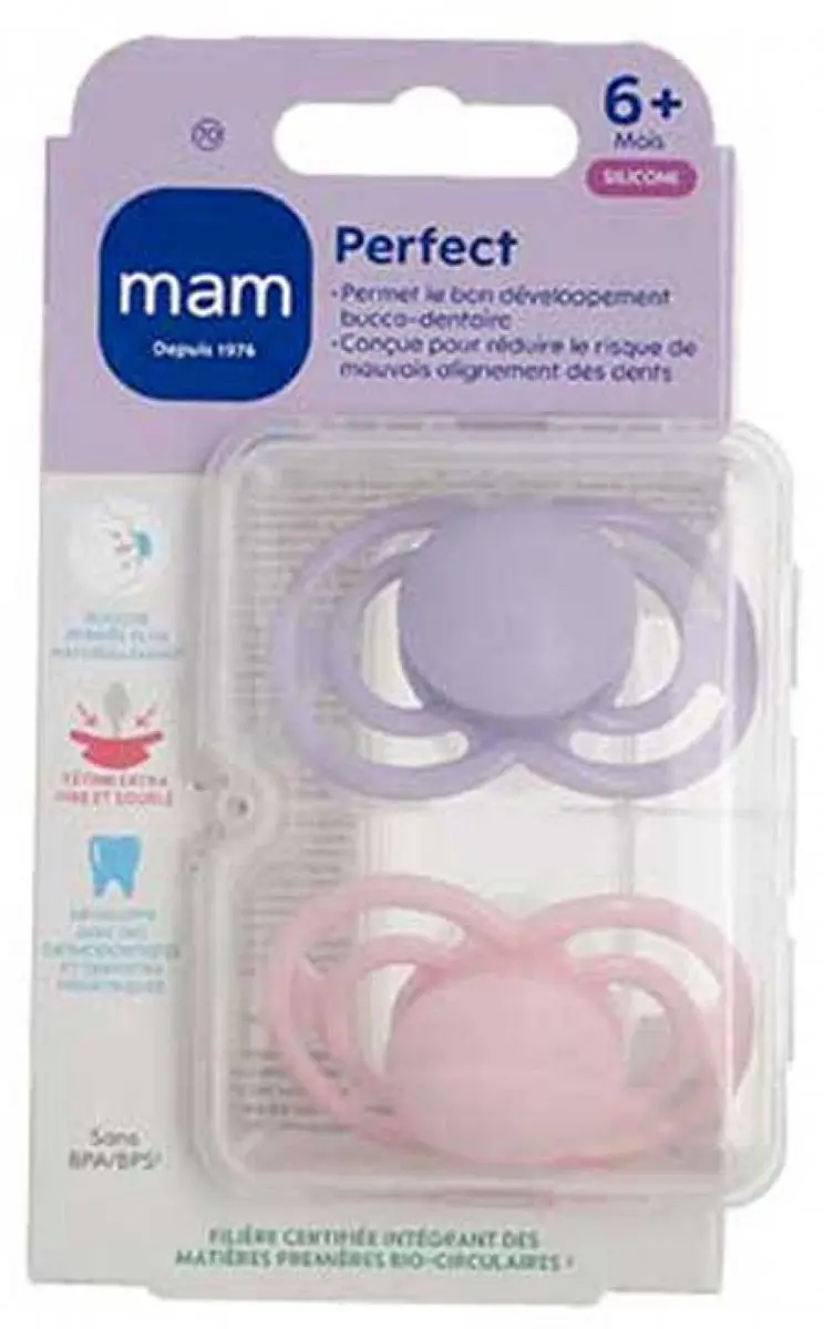 MAM 2 Perfect Tendance Fopspenen 6 Maanden en Ouder (Kleur : Paars en roze)