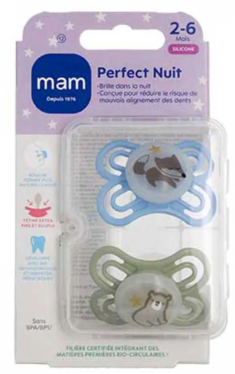 MAM 2 Zuigelingen Perfecte Nacht 2-6 Maanden (Modellen : Vos en beer)