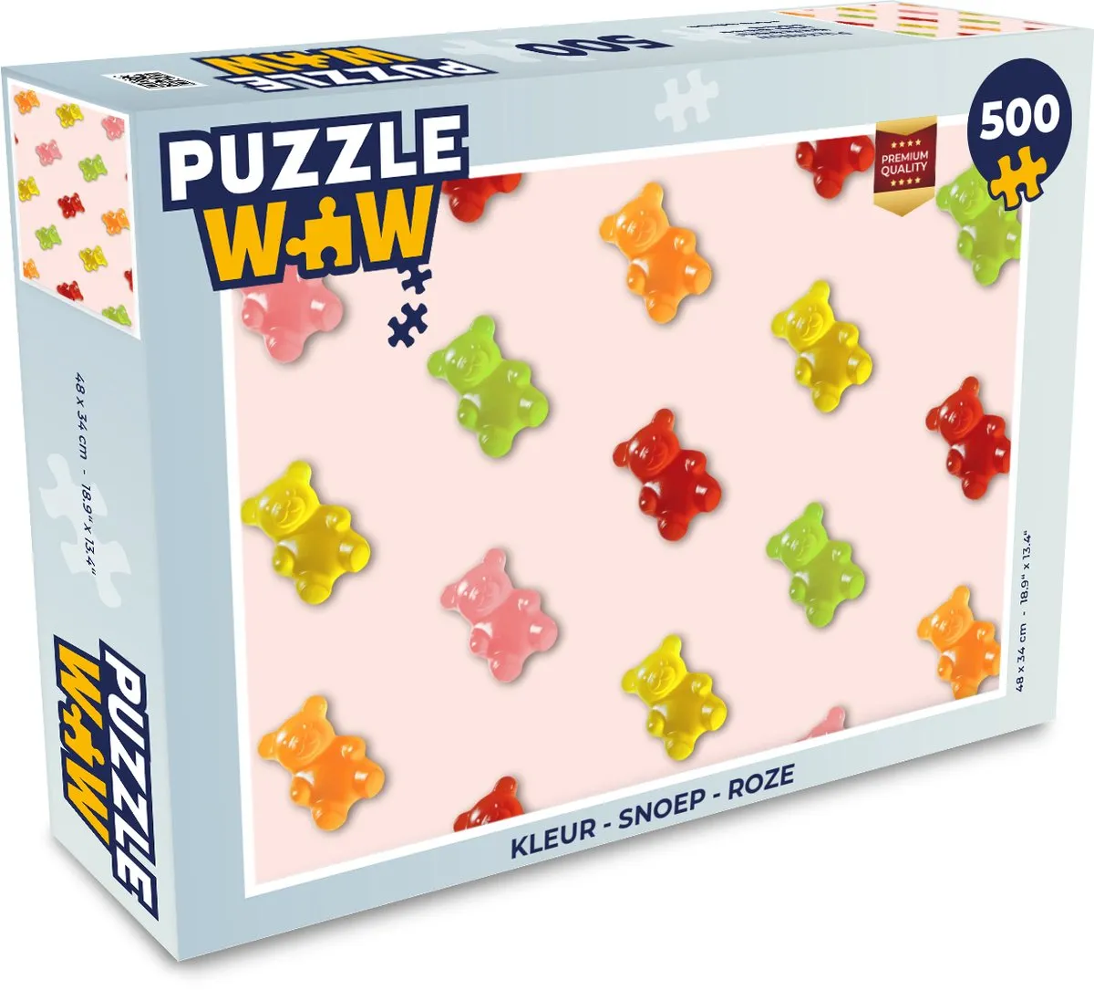 PuzzleWow Snoep Roze Legpuzzel 500 Stuks