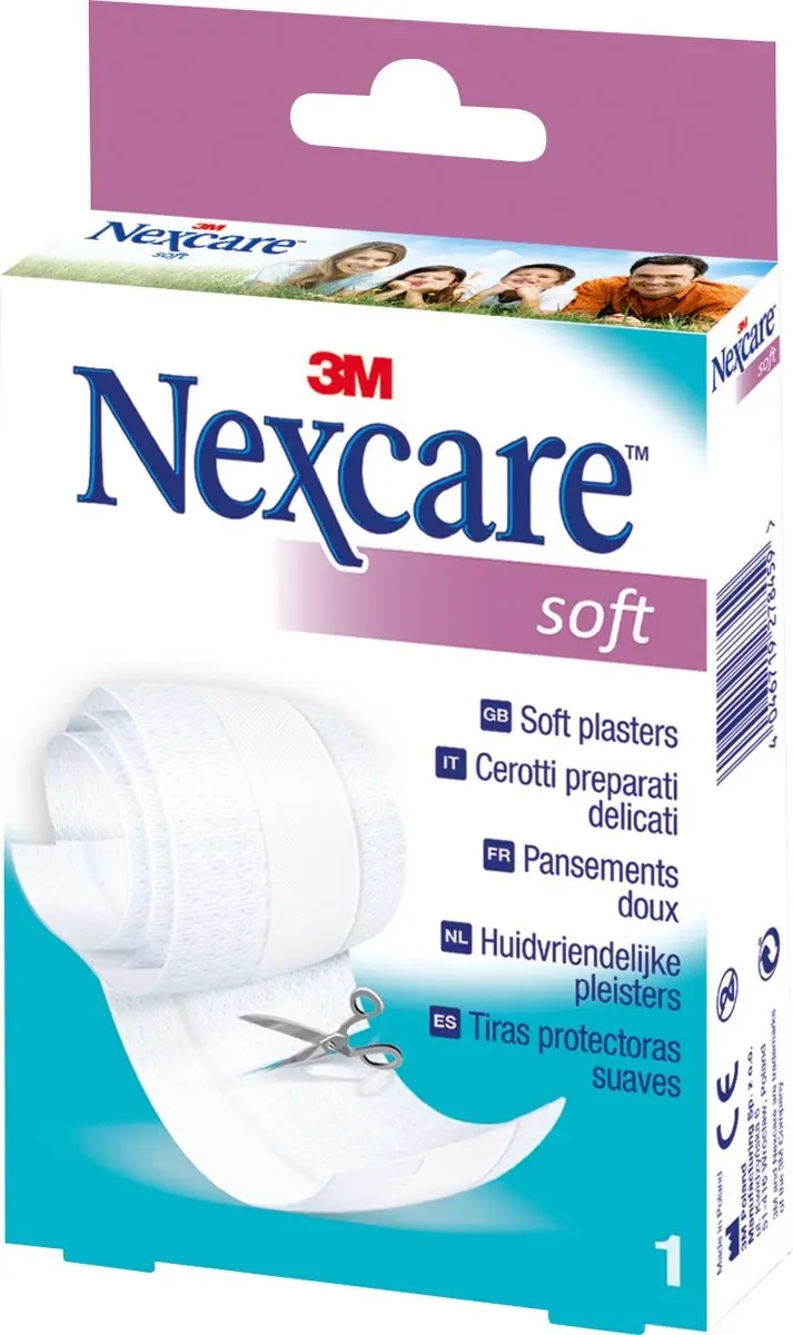3M Nexcare Soft Plasters 8cmx1m - 1 Stuk - afbeelding 2 van 4
