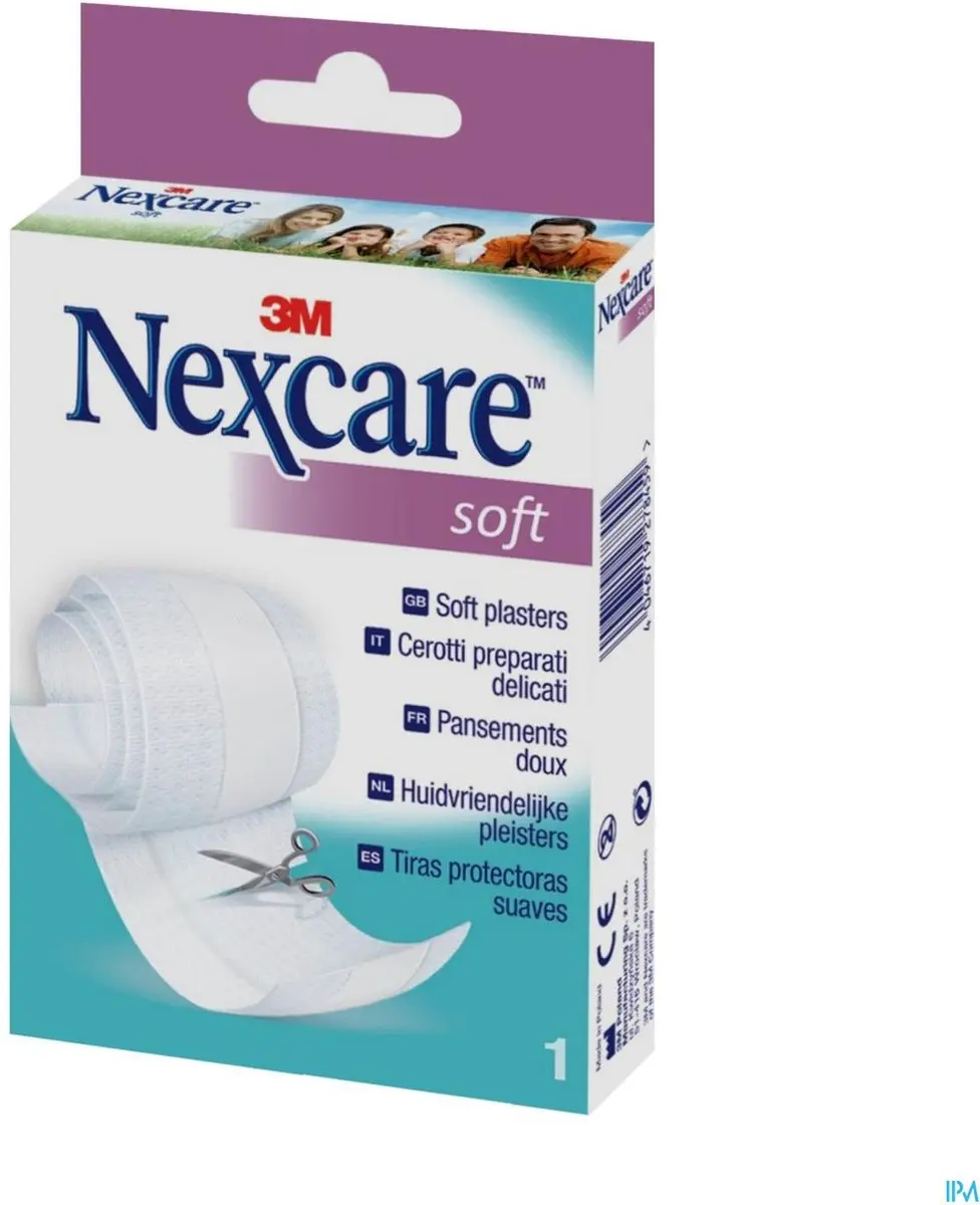 3M Nexcare Soft Plasters 8cmx1m - 1 Stuk - afbeelding 3 van 4