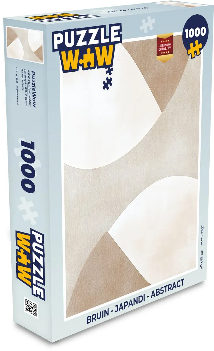 PuzzleWow Japandi Abstract Legpuzzel 1000 Stuks - Beige