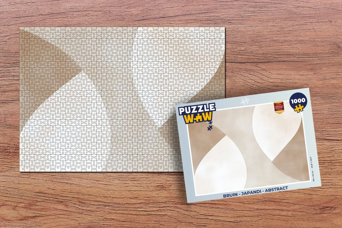 PuzzleWow Japandi Abstract Legpuzzel 1000 Stuks - Beige