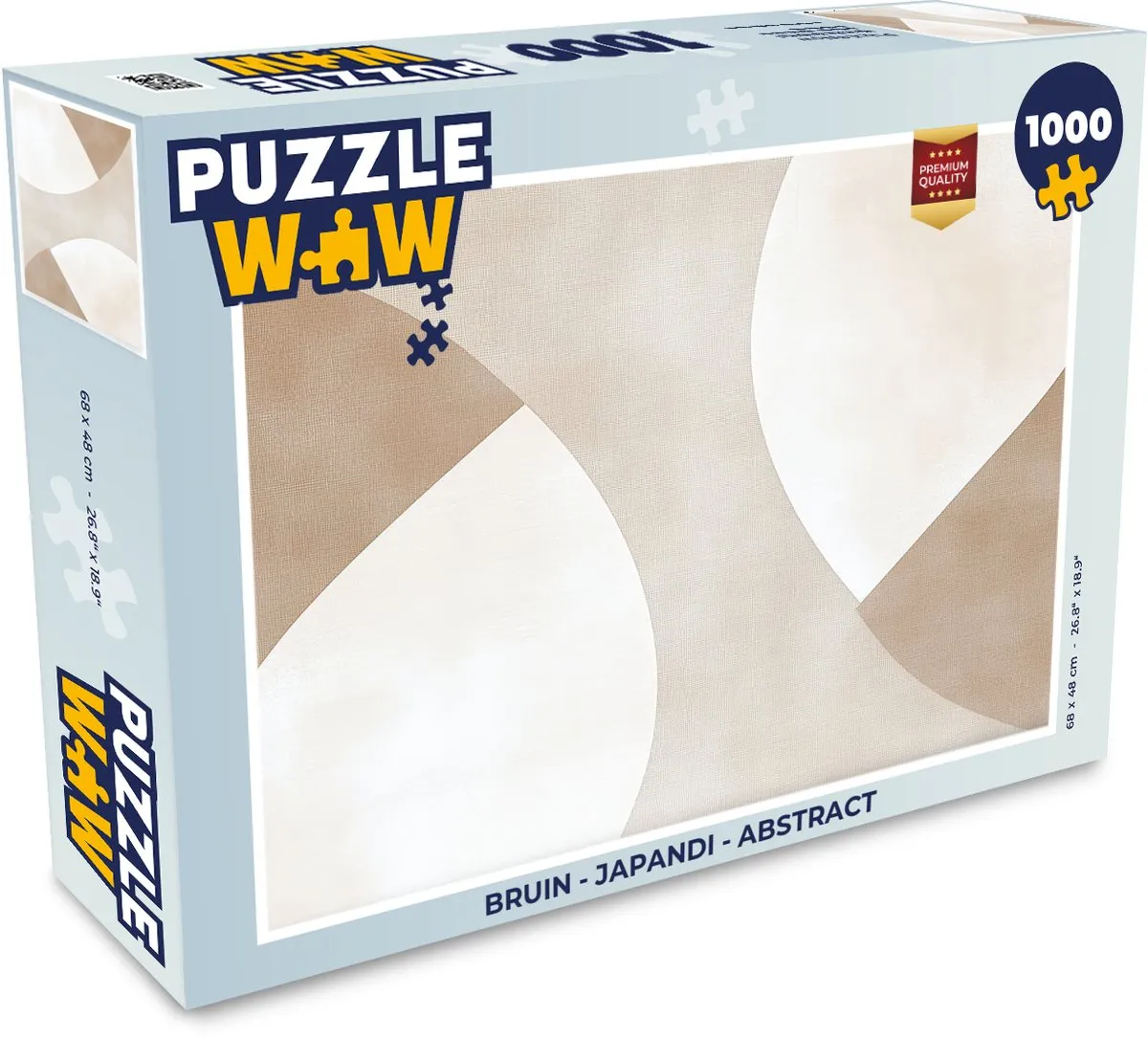 PuzzleWow Japandi Abstract Legpuzzel 1000 Stuks - Beige