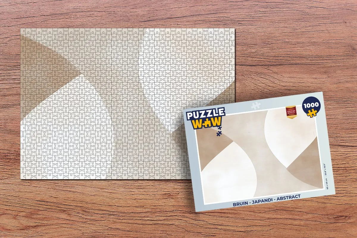 PuzzleWow Japandi Abstract Legpuzzel 1000 Stuks - Beige