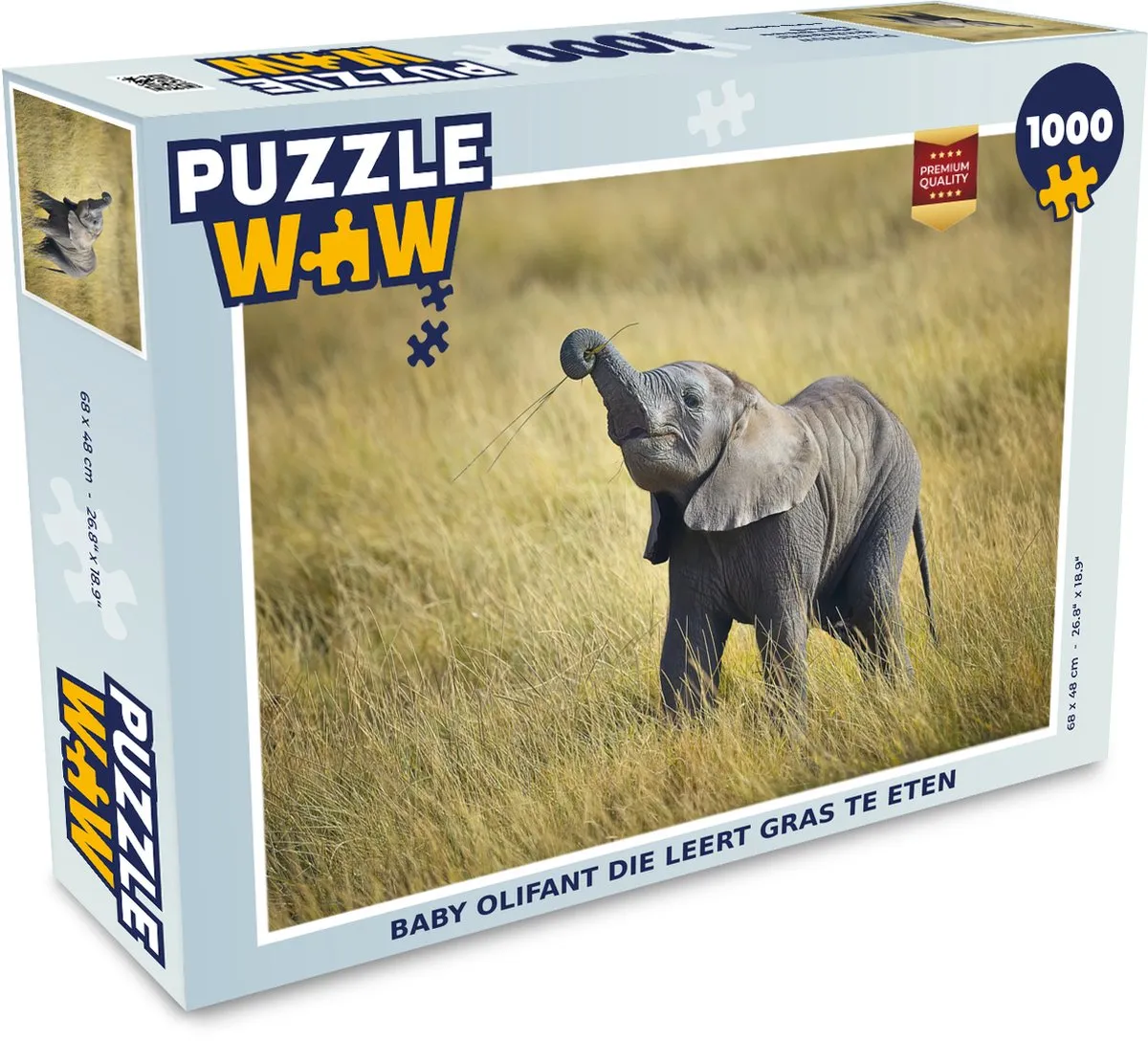 PuzzleWow Legpuzzel Baby Olifant 1000 Stuks