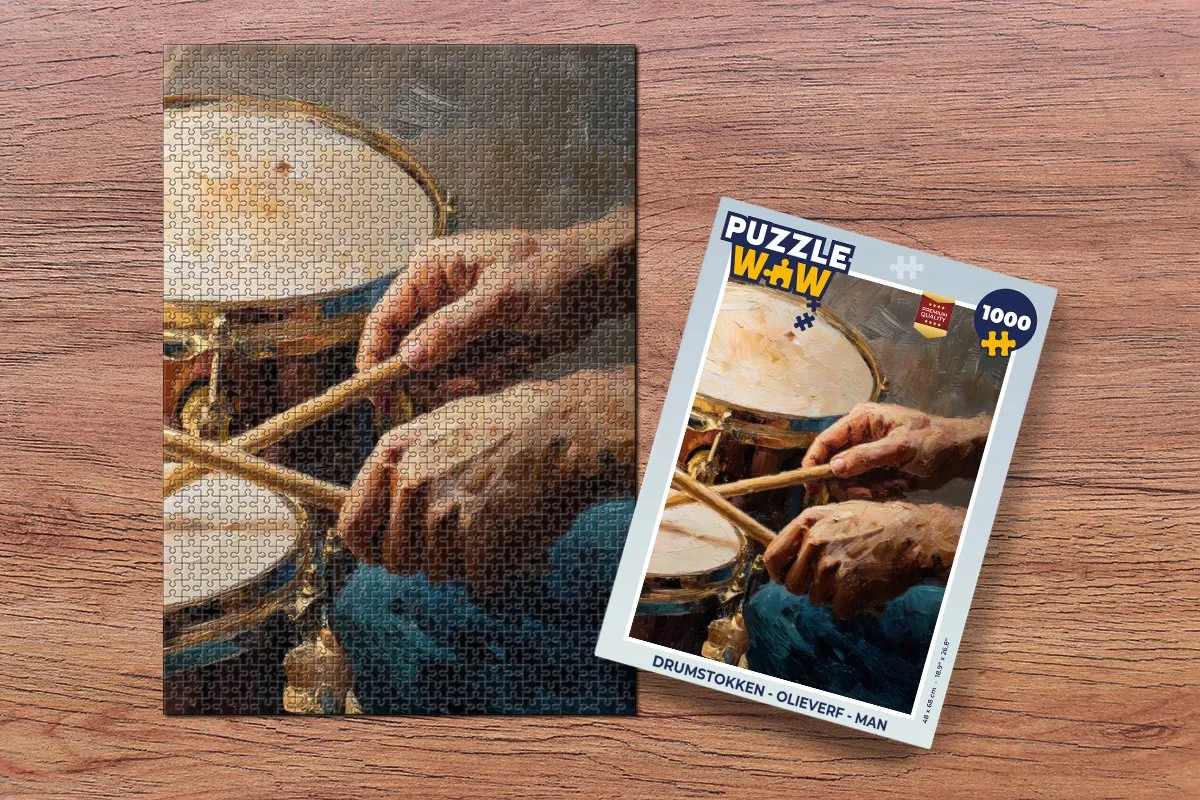 PuzzleWow Drumstokken Legpuzzel 1000 Stuks - Man