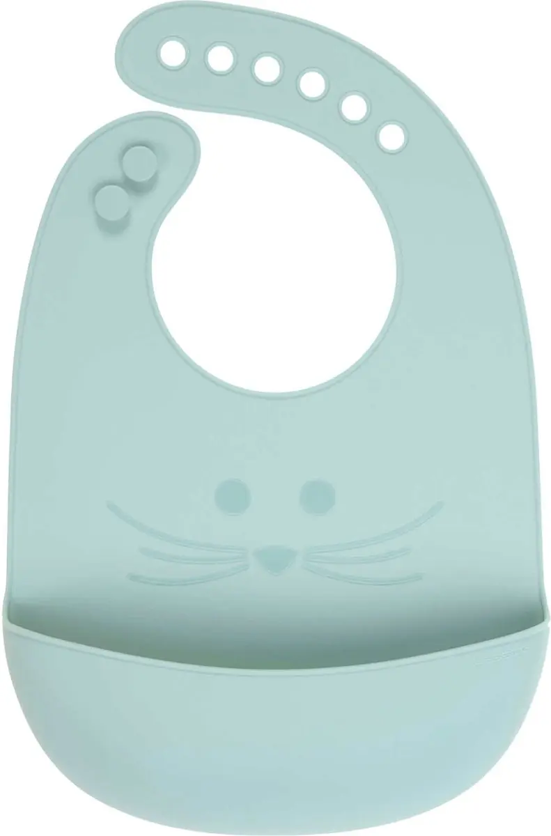 Lässig slabbetje Silicone Little Chums Mouse blue 6 tot 24 maanden