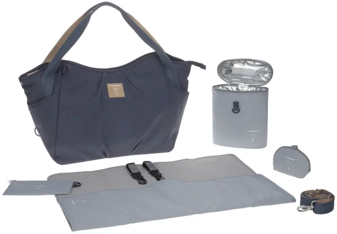 Lässig Luiertas Schoudertas Green Label Twin Bag Navy Blauw