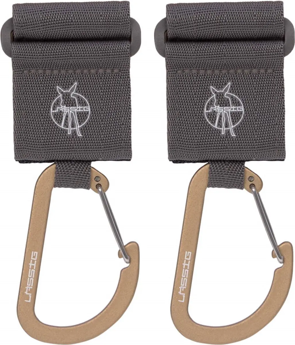 Lassig 2 Stuks Anthracite Carabiner Tassenhaak 1107007236