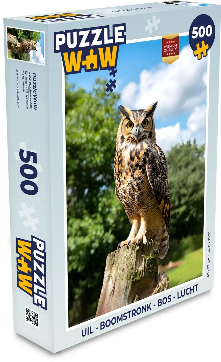 PuzzleWow Uil Boomstronk Bos Lucht Legpuzzel 500 Stuks