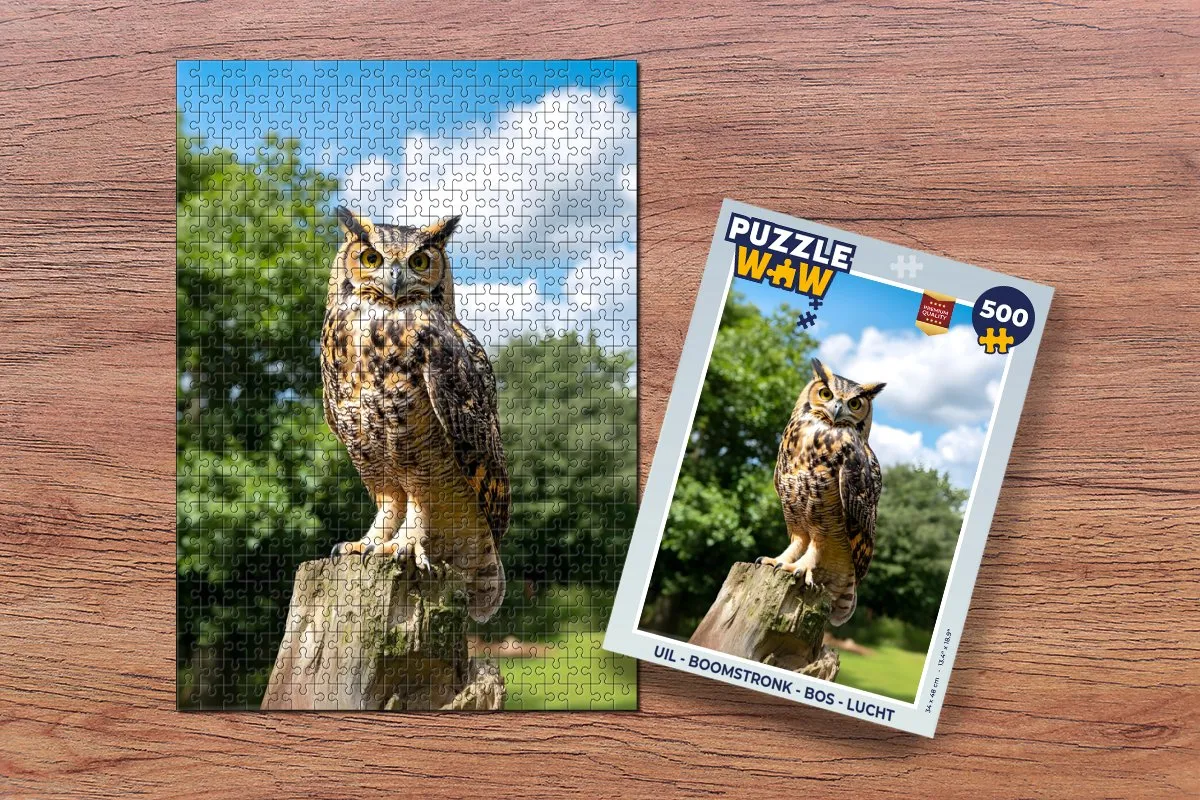 PuzzleWow Uil Boomstronk Bos Lucht Legpuzzel 500 Stuks