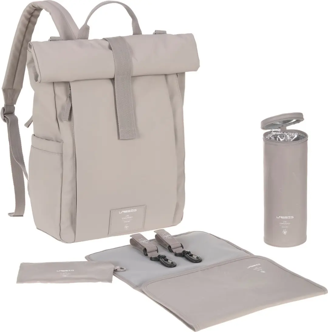 Lässig Rolltop Up Luiertas BackPack Taupe