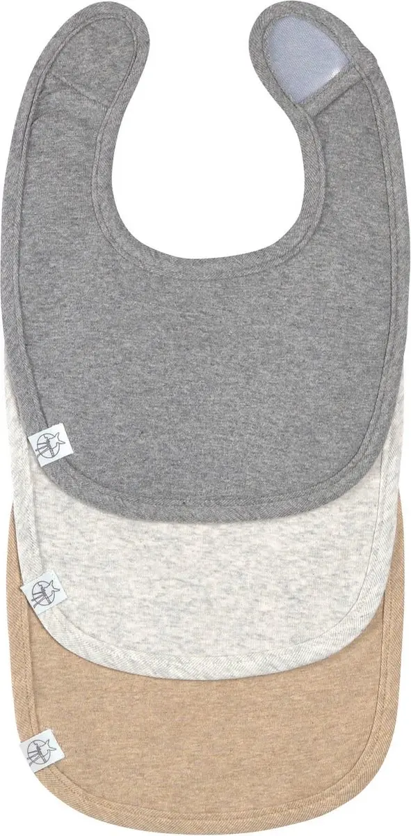 Lässig Slabbetjes Dark Grey / Light Grey / Nature Melange 3 Stuks