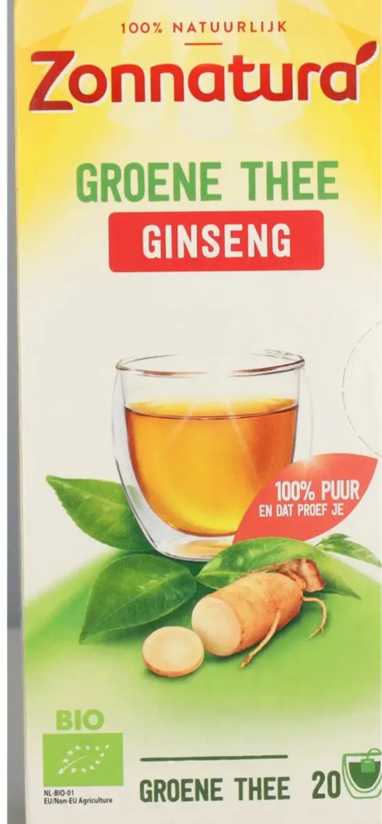 Zonnatura Groene Thee Bio Ginseng 20 Stuks