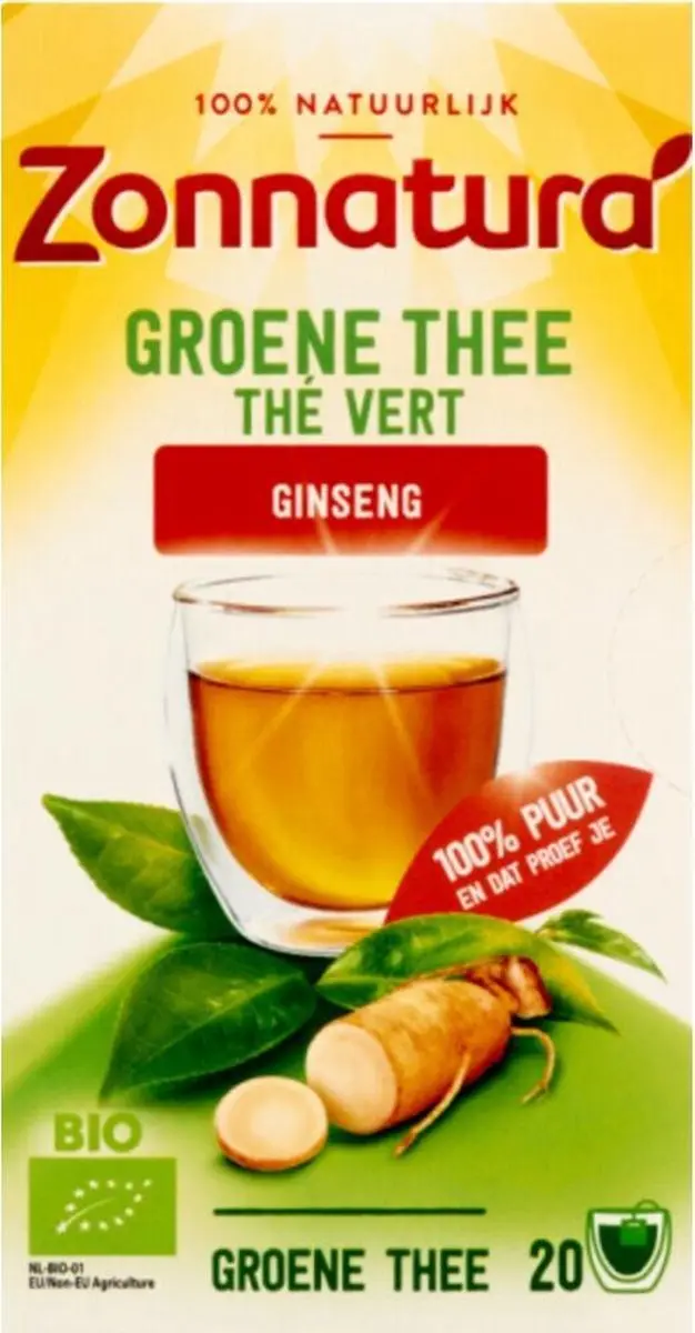 Zonnatura Groene Thee Bio Ginseng 20 Stuks
