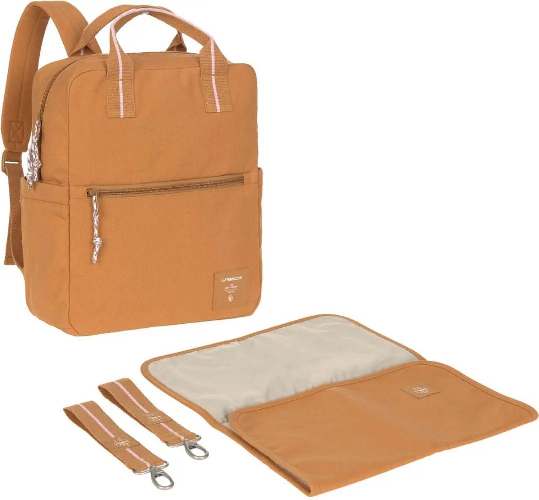 Lässig luiertas rugzak Little One & Me Square Backpack Big Gots Caramel terraco