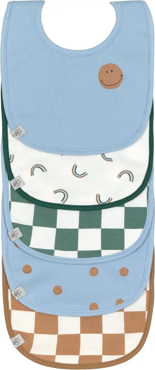 Lässig slabbetje 5 stuks Voordeelpack Happy Rascals Smile sky blue