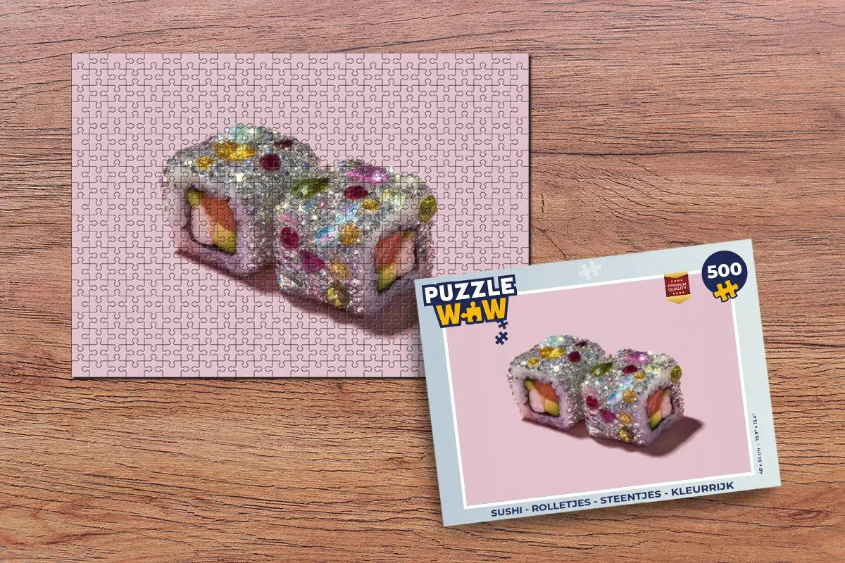PuzzleWow Sushi Rolletjes Steentjes Legpuzzel 500 Stuks