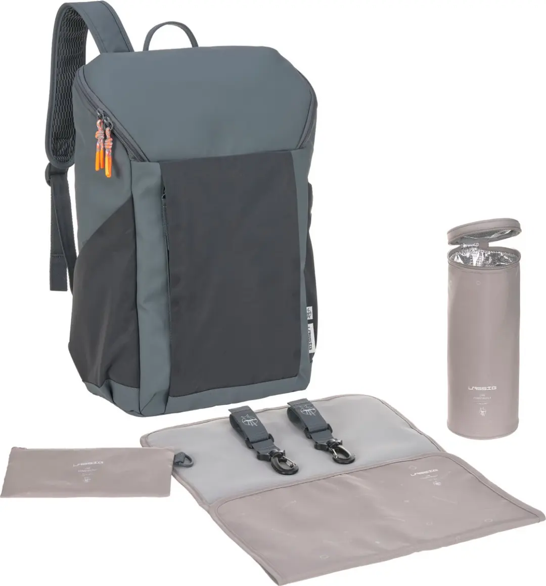 Lässig Luiertas Green Label Slender Up Backpack Rugzak Reflective anthracite