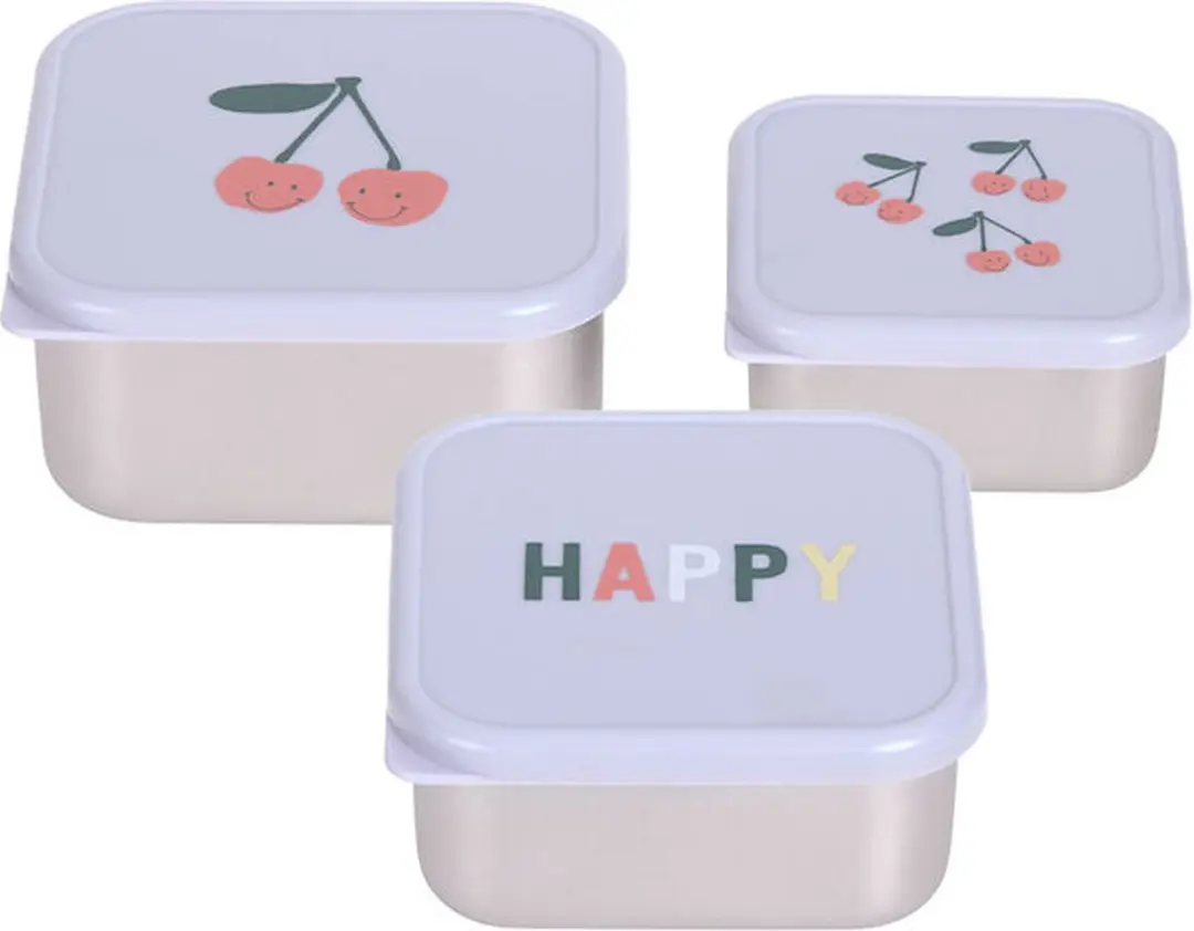 Lässig Opvang en bewaarbakjes van RVS Snackbox 3-delige set